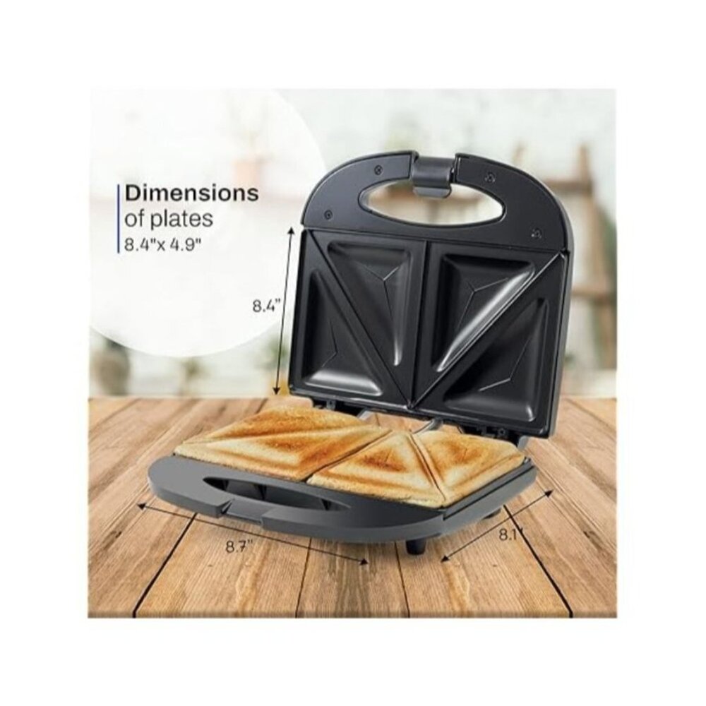 Elite Gourmet ESM2207 Maxi-Matic Sandwich Maker Non-Stick Plates LED Indicators - Picture 5 of 7
